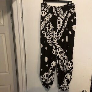 Anthropologie Black and White Textured Pants